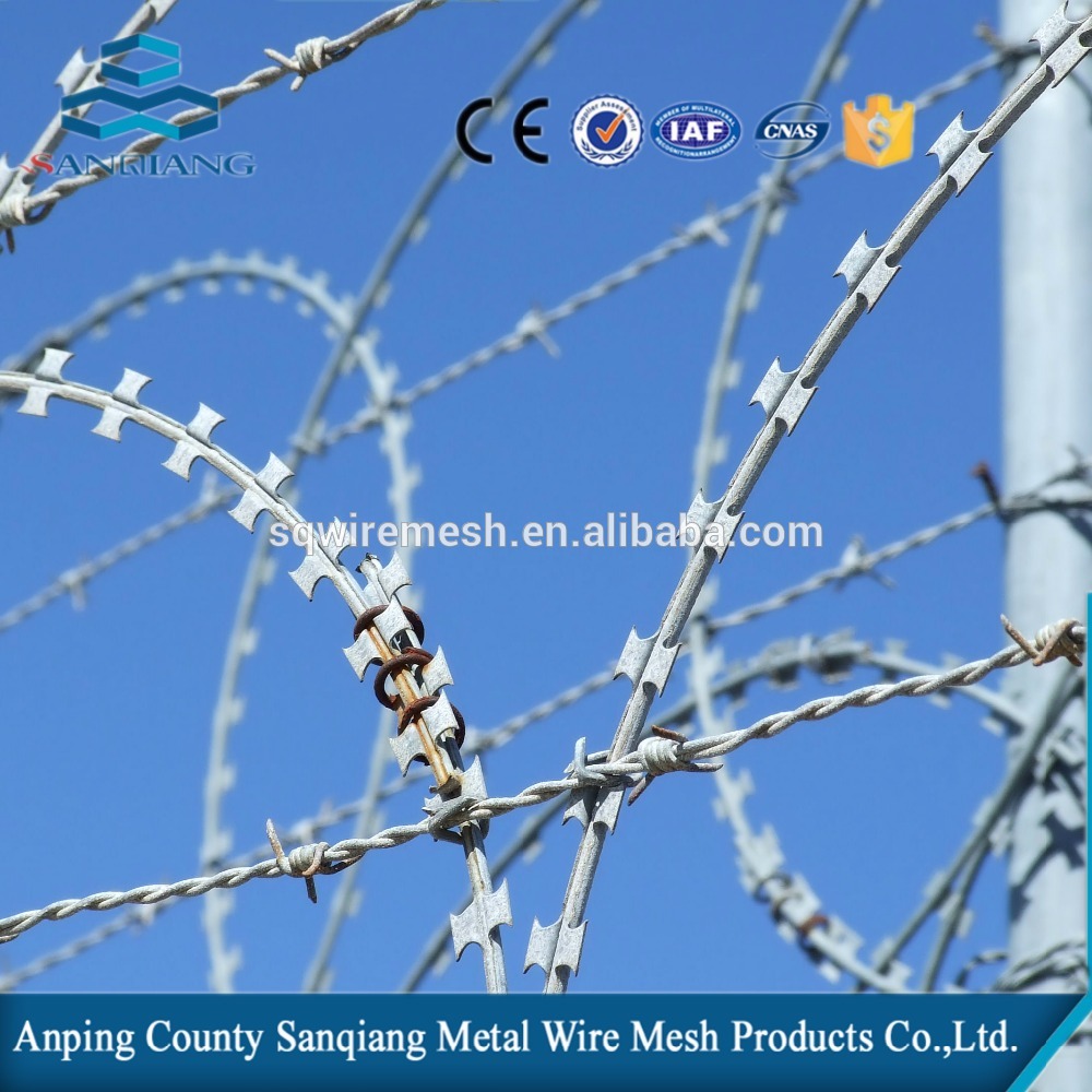 security fence concertina razor barbed wire/install razor wire supplier with appropriate price(anping sanqiang)