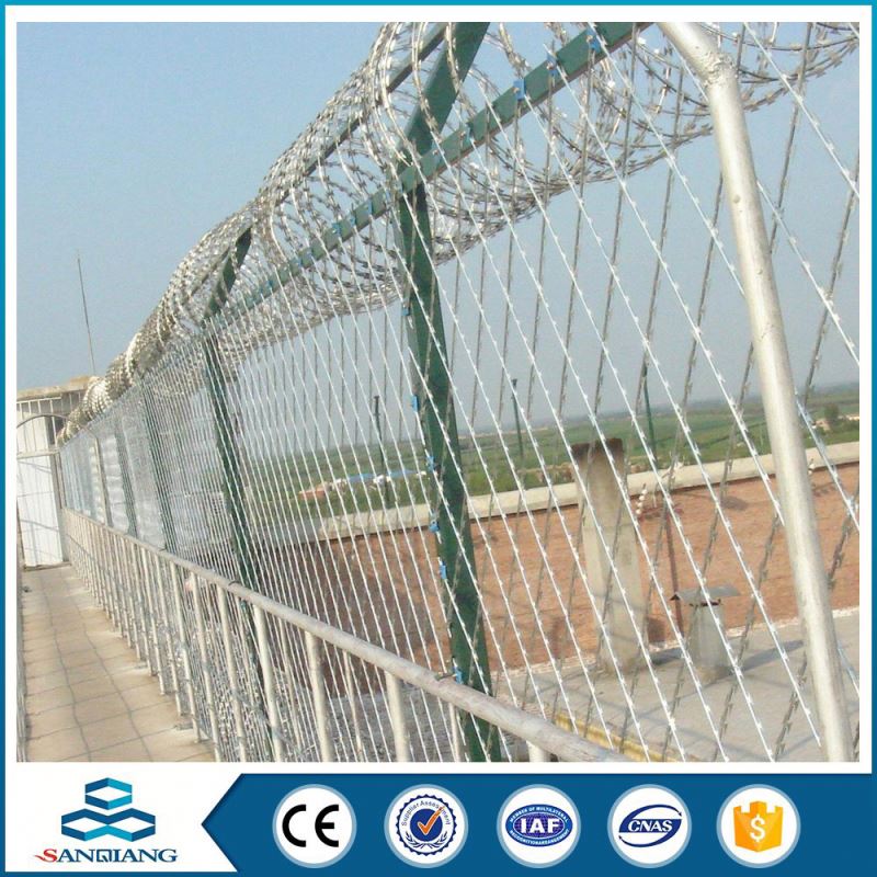 thick mild steel single line crossed type razor barbed wire