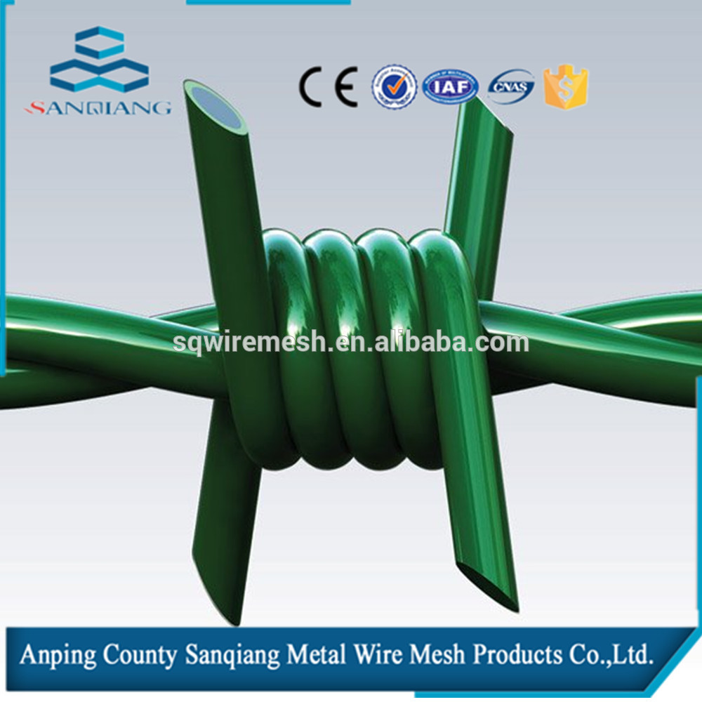 SanQiang hot salePVC Coated Barbed wire length per roll /barbed wire fence/barbed wire price alibaba express