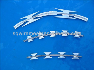 hot-dipped or electrol galvanized razor barbed wire(Anping Factory)