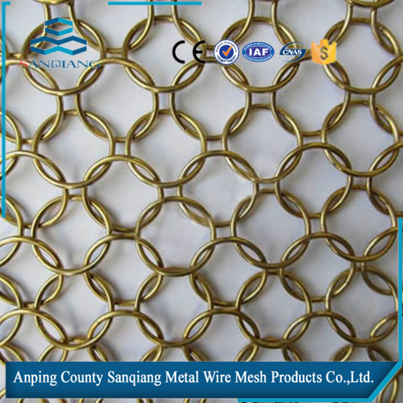 Chain braid ring mesh for building exterior and interior decoration